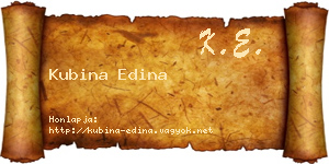 Kubina Edina névjegykártya