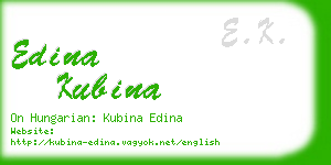 edina kubina business card